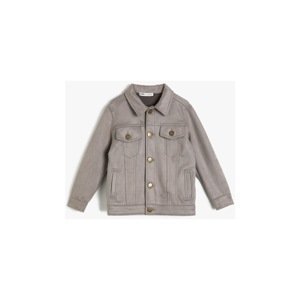 Koton Gray Child Button Detailed Coat