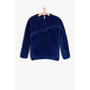 Koton Navy Blue Girl Firfir Detailed Sweater