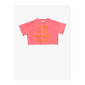 Koton Crew Neck Slogan T-Shirt