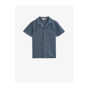 Koton Boy's Navy Blue Linen Shirt