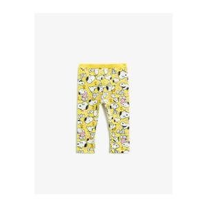 Koton Girls Yellow Snoopy Cotton Printed Leggings