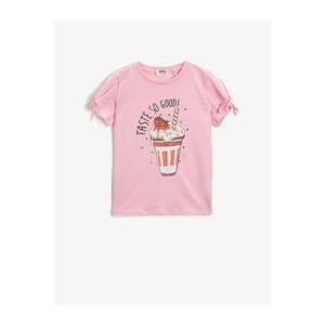 Koton Kids Pink Printed T-Shirt Crew Neck Cotton