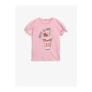 Koton Kids Pink Printed T-Shirt Crew Neck Cotton