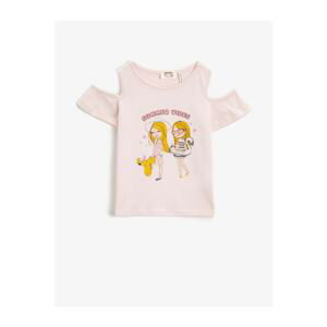 Koton Girl Pink Printed T-shirt