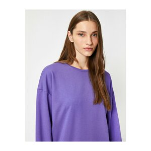 Koton Crew Neck Piece Detail Sweatshirt