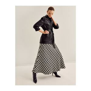 Koton Women's Black Kazayagi Patterned Skirt