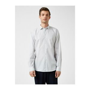 Koton Cotton Long Sleeve Patterned Classic Collar Shirt