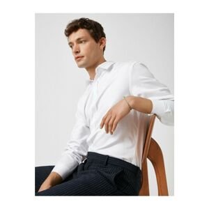 Koton Men's White Long Sleeve Basic Shirt