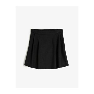 Koton Girl Gray Pleated Mini Skirt