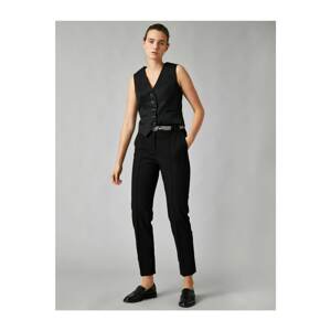 Koton Women's Belted Cigarette Black Pants