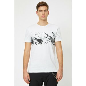 Koton Crew Neck Abstract Printed Slim Fit T-Shirt