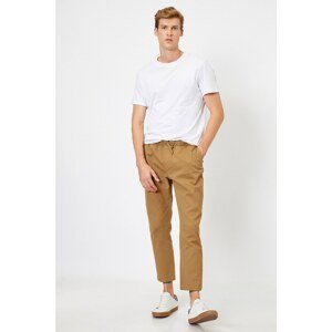 Koton Men's Brown Lace-Up Chino Pants