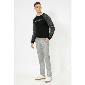 Koton Men's Gray Checkered Trousers