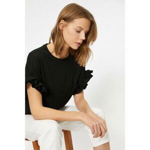 Koton Crew Neck Short Sleeve T-Shirt With Sleeve Detail