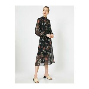 Koton Floral Patterned Chiffon Maxi Dress