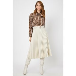 Koton Skirtly Yours Styled By Melis Agazat - Belted Pleated Midi Skirt
