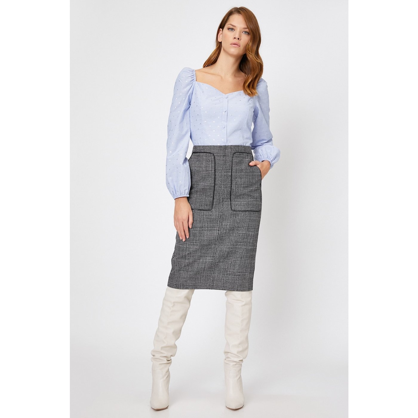 Koton Skirtly Yours Styled By Melis Agazat - Plaid Skirt