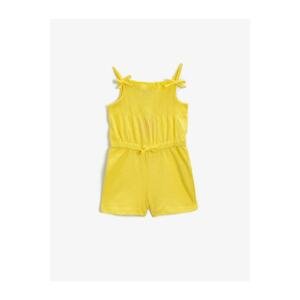 Koton Baby Girl Yellow Bow Detailed Jumpsuit