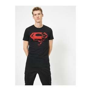 Koton Men's Black Superman Printed T-shirt