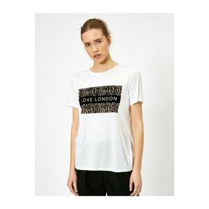 Koton Women Ecru Patterned T-Shirt
