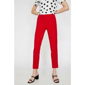 Koton Women Red Straight Cut Trousers