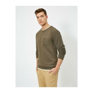 Koton Men's Green Crew Neck Sweater