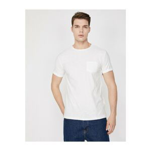 Koton Men's Ecru Pocket Detailed T-Shirt