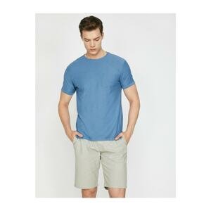 Koton Men's Blue Pocket Detailed T-Shirt
