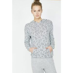 Koton Women's Gray Patterned Pajamas Top