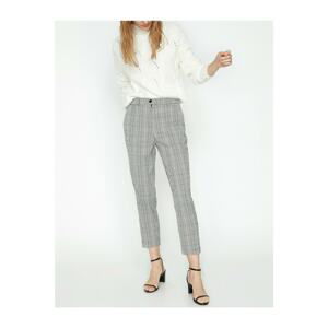 Koton Women Gray Checkered Trousers