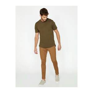 Koton Men's Brown Slim Fit Trousers