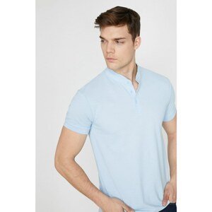 Koton Men's Blue Polo Neck Short Sleeve Polo T-shirt