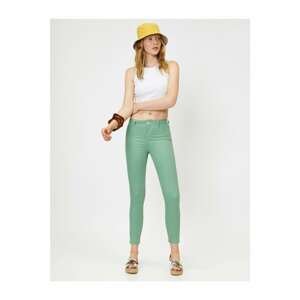 Koton Women's Green Skinny Trousers