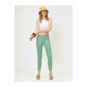 Koton Women's Green Skinny Trousers