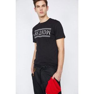 Koton Men's Black Crew Neck Short Sleeve T-Shirt