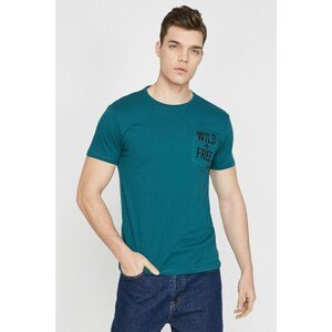 Koton Men's Green Crew Neck Pocket Detailed Short Sleeve T-Shirt