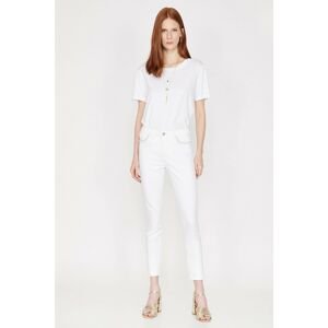 Koton Women's White Pocket Detailed Jean