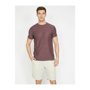Koton Men's Purple Pocket Detail T-Shirt