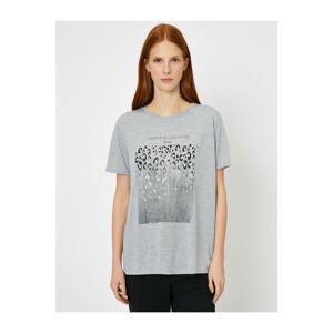 Koton Women Gray Letter Printed T-Shirt