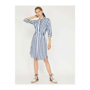 Koton Women Navy Blue Striped Dress