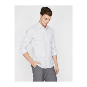 Koton Men's White Patterned Shirt