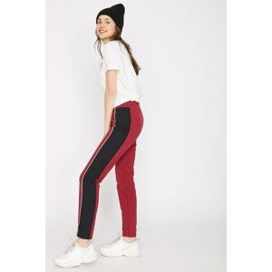 Koton Women's Claret Red Normal Waist Binding Detailed Sweatpants