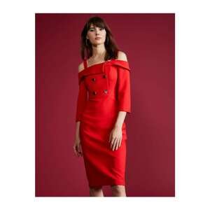 Koton Women's Red Off The Shoulder Dress
