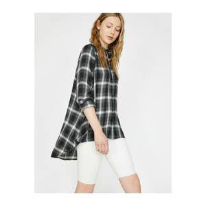 Koton Women's Black Plaid Tunic