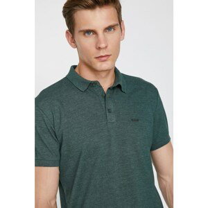 Koton Men's Green Short Sleeve Polo Neck T-Shirt