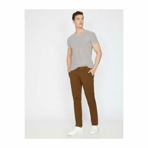 Koton Men's Brown Normal Waist Pocket Detailed Trousers