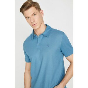 Koton Men's Blue Polo Neck T-Shirt