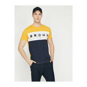 Koton Men's Yellow Crew Neck Short Sleeve T-Shirt