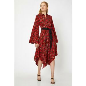 Koton Women Red Leopard Patterned Dress