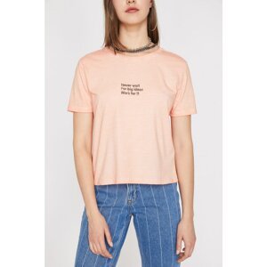 Koton Women Pink Letter Printed T-Shirt